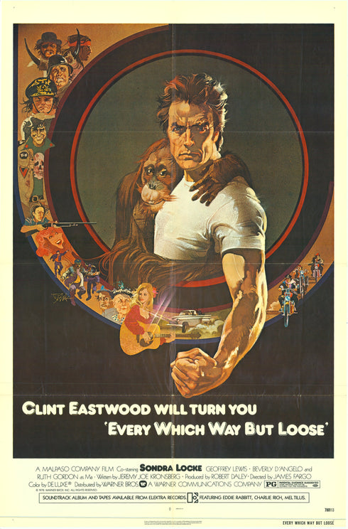 every which way but loose 1978 one sheet poster folded